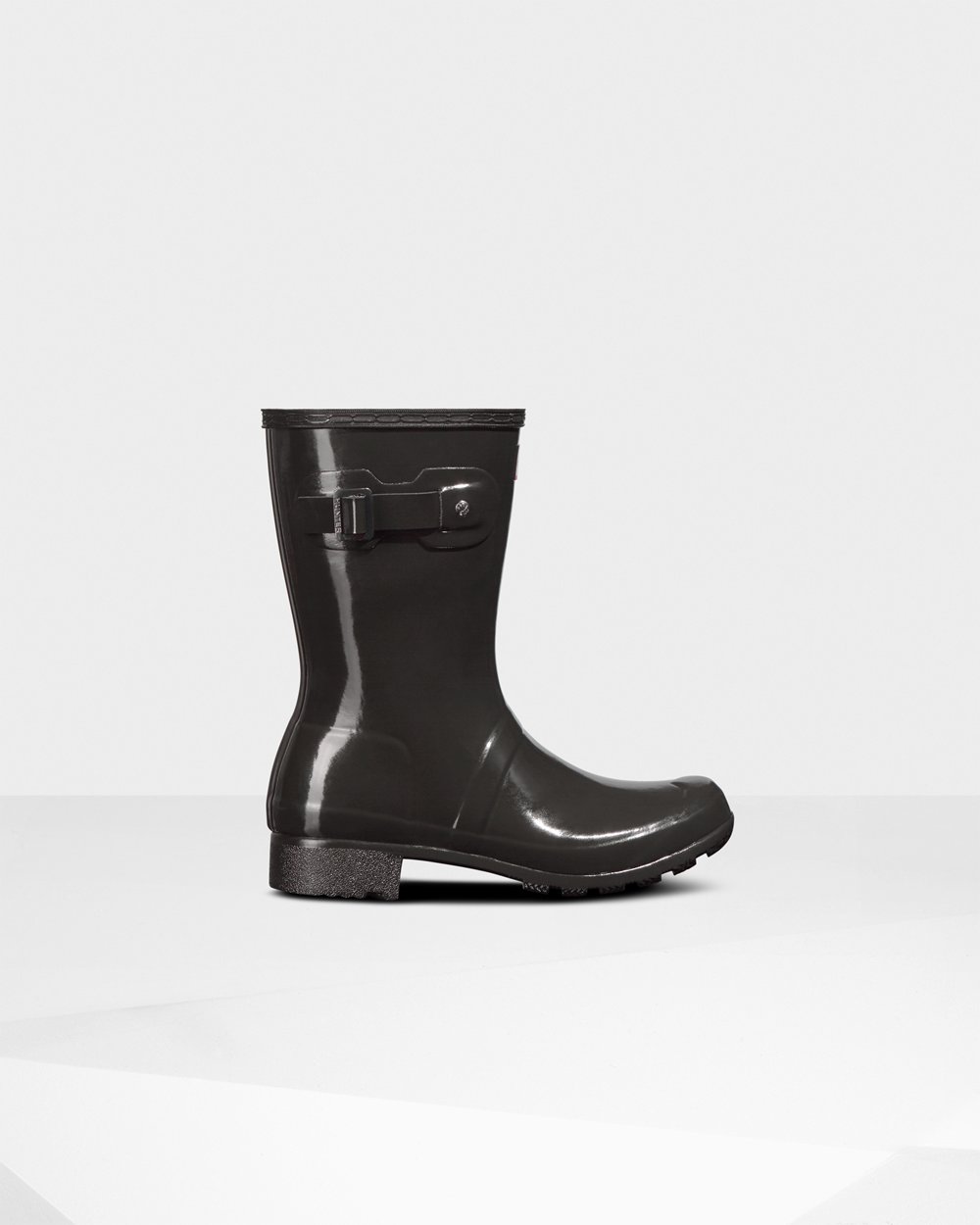 Women Hunter Original Tour Foldable Gloss | Short Rain Boots Dark Grey | NZ-32987-ZRSY